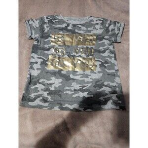 Big Girls Gray Camouflage Short Sleeve Tee Pullover